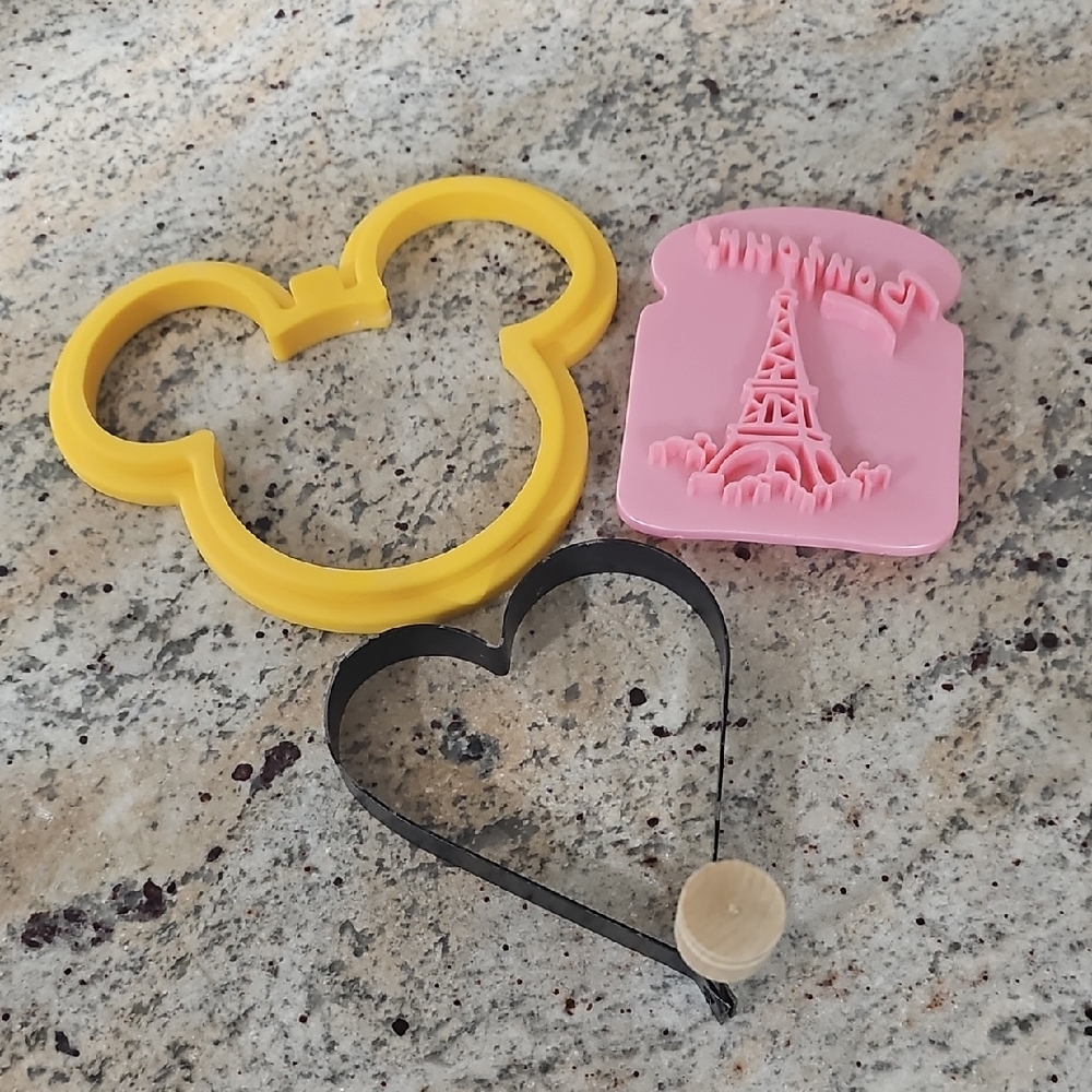 Mickey Mouse Silicon Pancake Mold, French Toast Stamp And Heart Shape Egg Mold